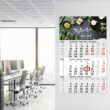 3-Monatskalender mit Werbeaufdruck 2026 im Büro – praktischer Kalender mit Logo.
